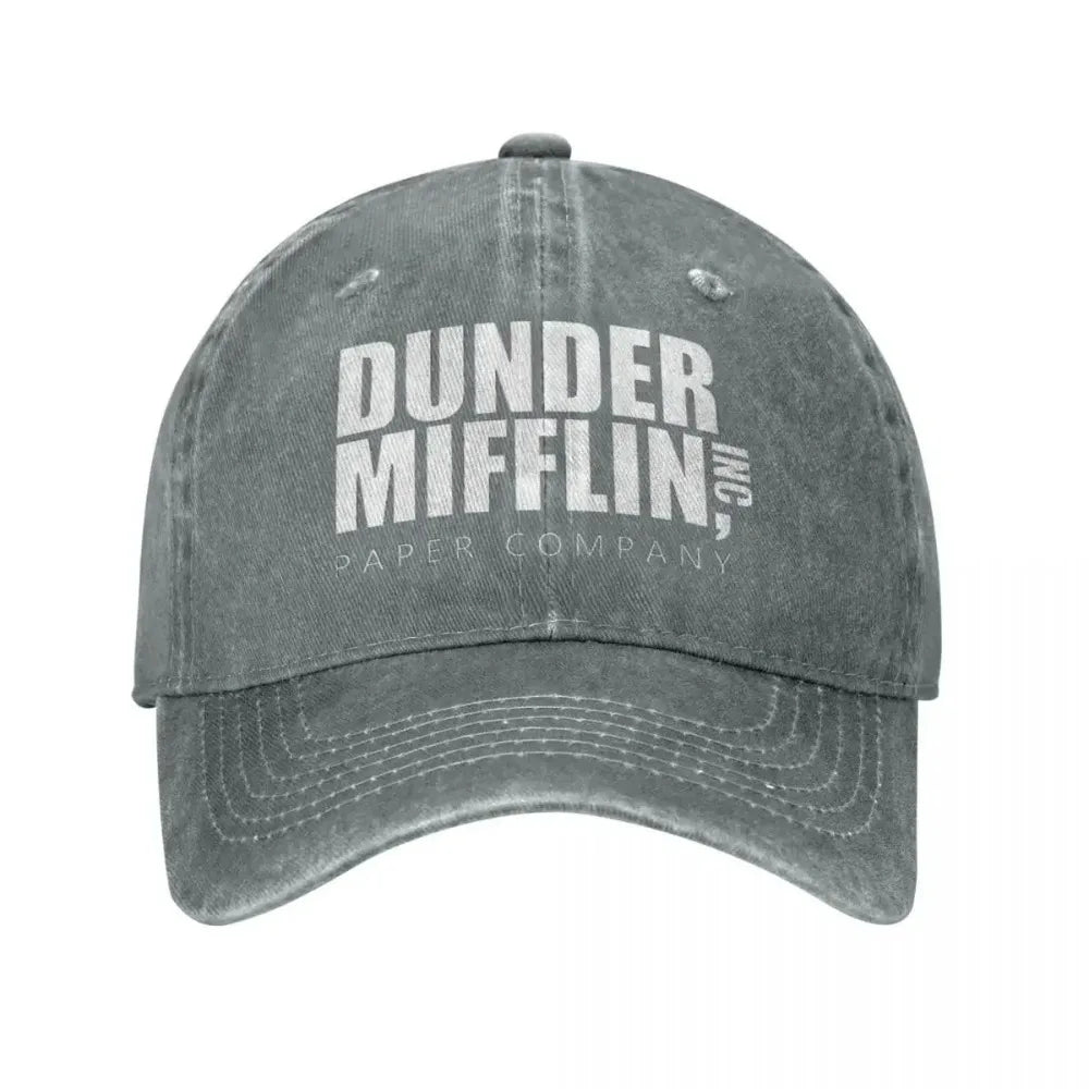 Classic Dunder Mifflin Distressed Denim Snapback Cap