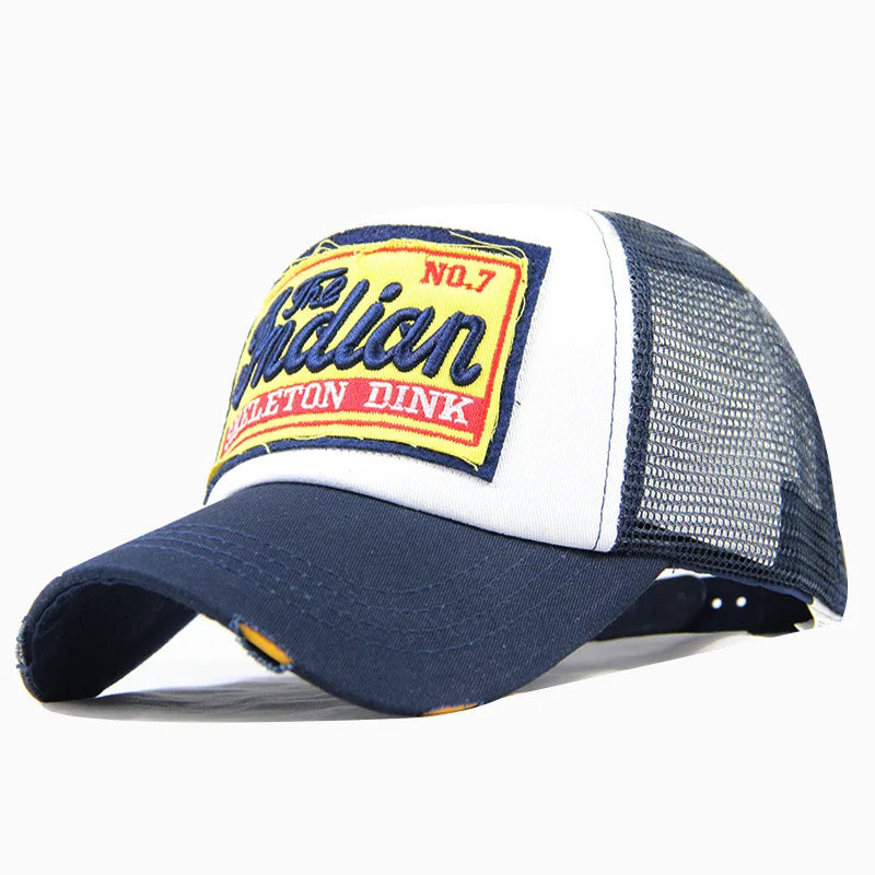Letter Embroidery Mesh Trucker Cap Streetwear Unisex