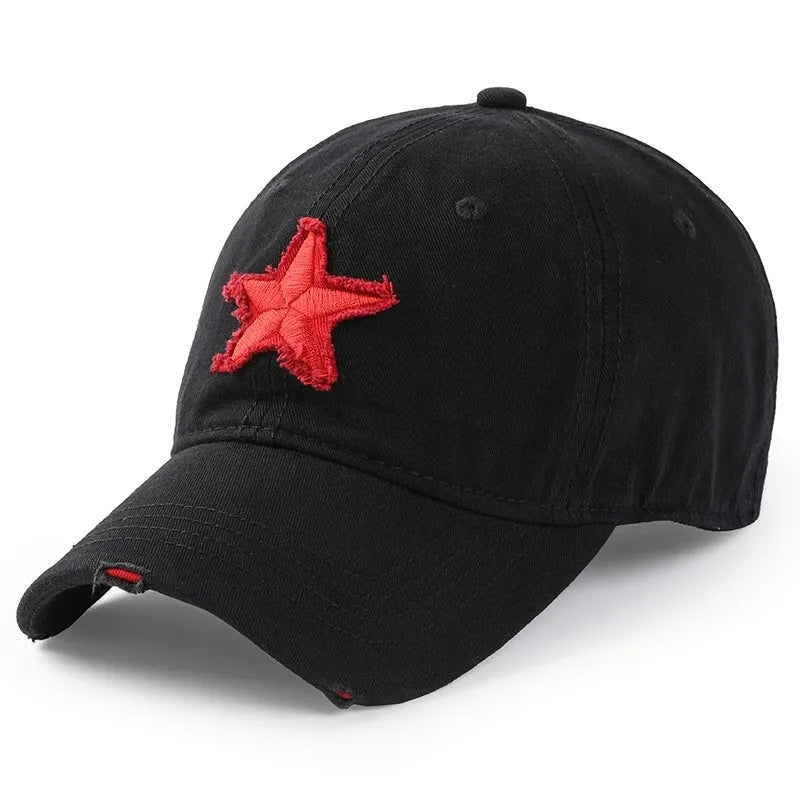 Vintage Distressed Red Star Baseball Cap