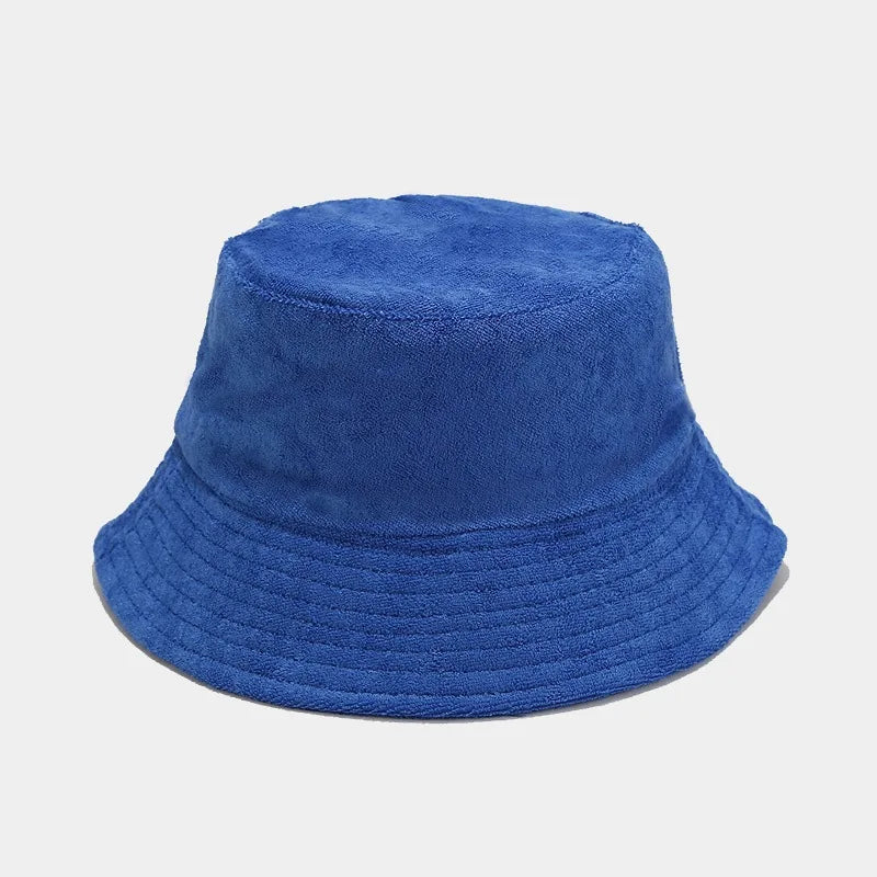 Candy Color Terry Cloth Sun Bucket Hat