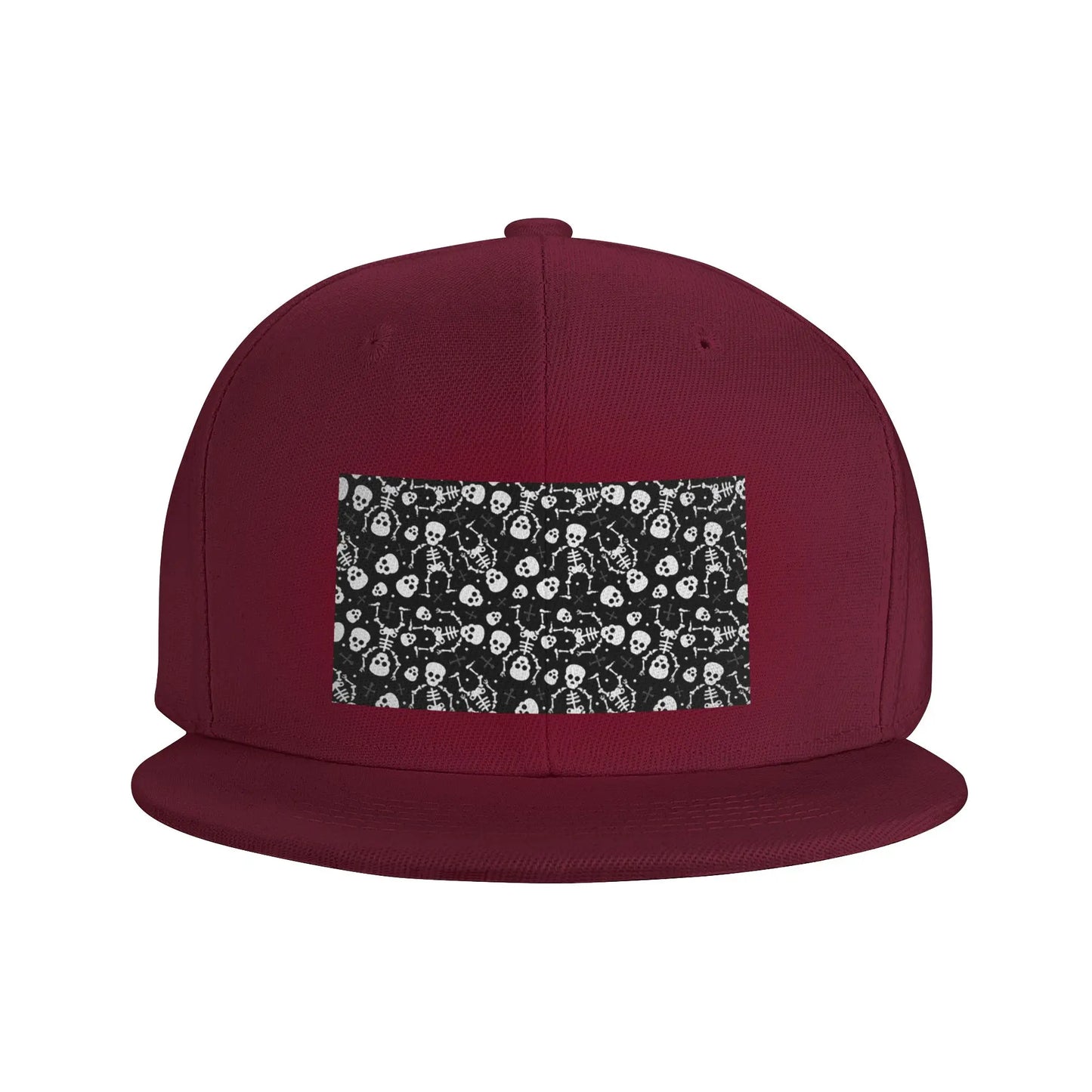 Gothic Skull Floral Rose Thorn Snapback Cap