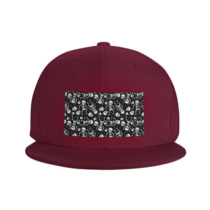 Gothic Skull Floral Rose Thorn Snapback Cap