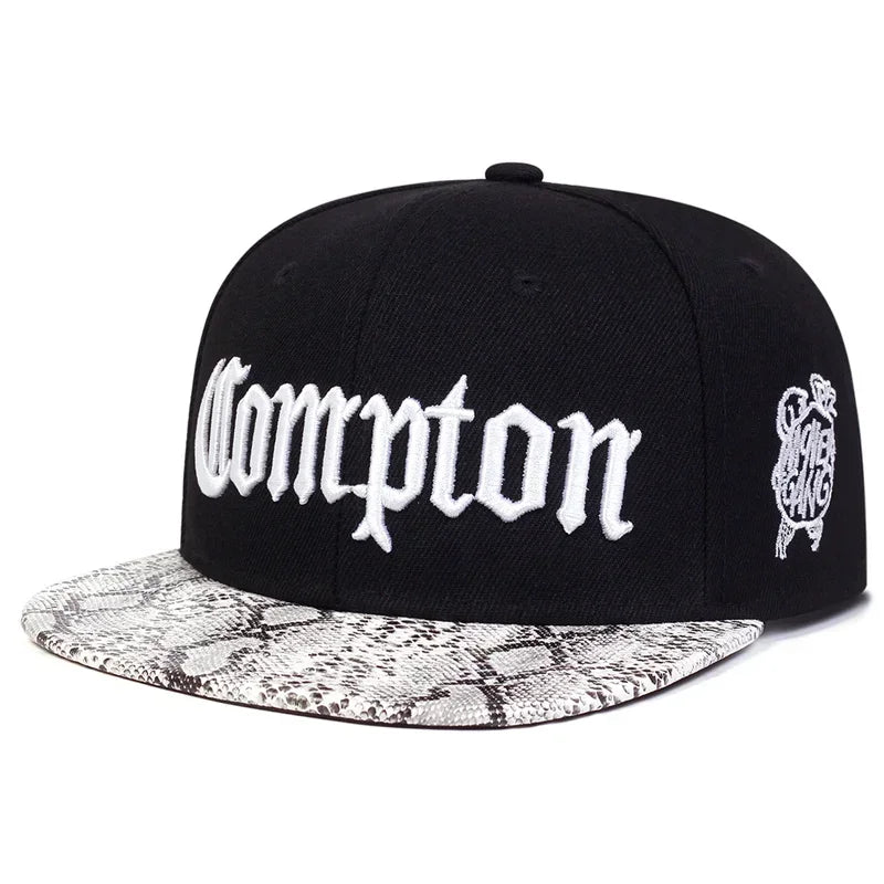 Unisex Compton Embroidery Hip Hop Snapback Cap