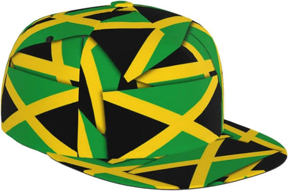 Jamaican Flag Adjustable Flat Bill Baseball Hat