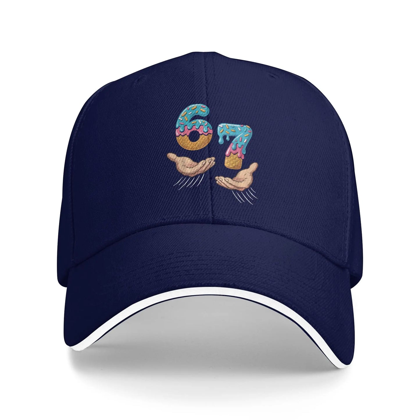 Six Seven Ice Cream Hands Meme Baseball Cap