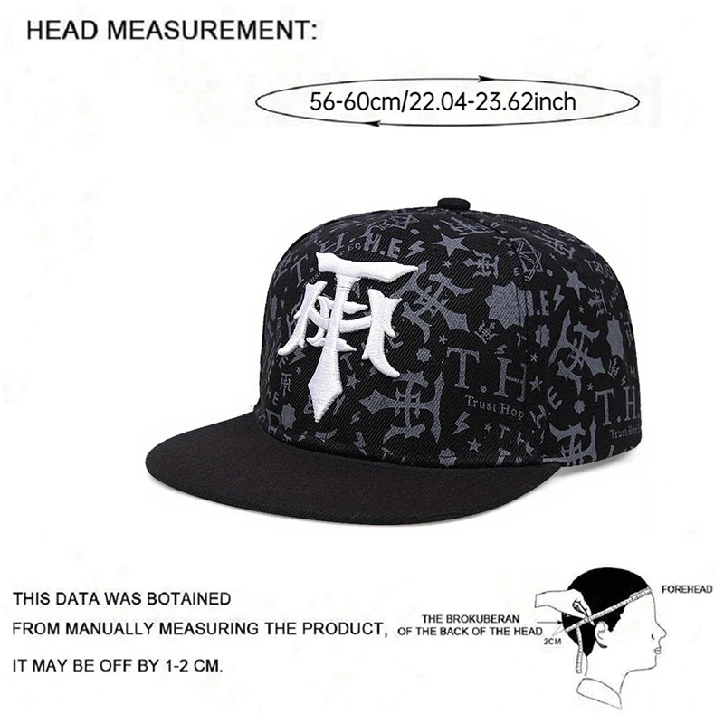 Unisex T Dagger Embroidered Graffiti Baseball Cap