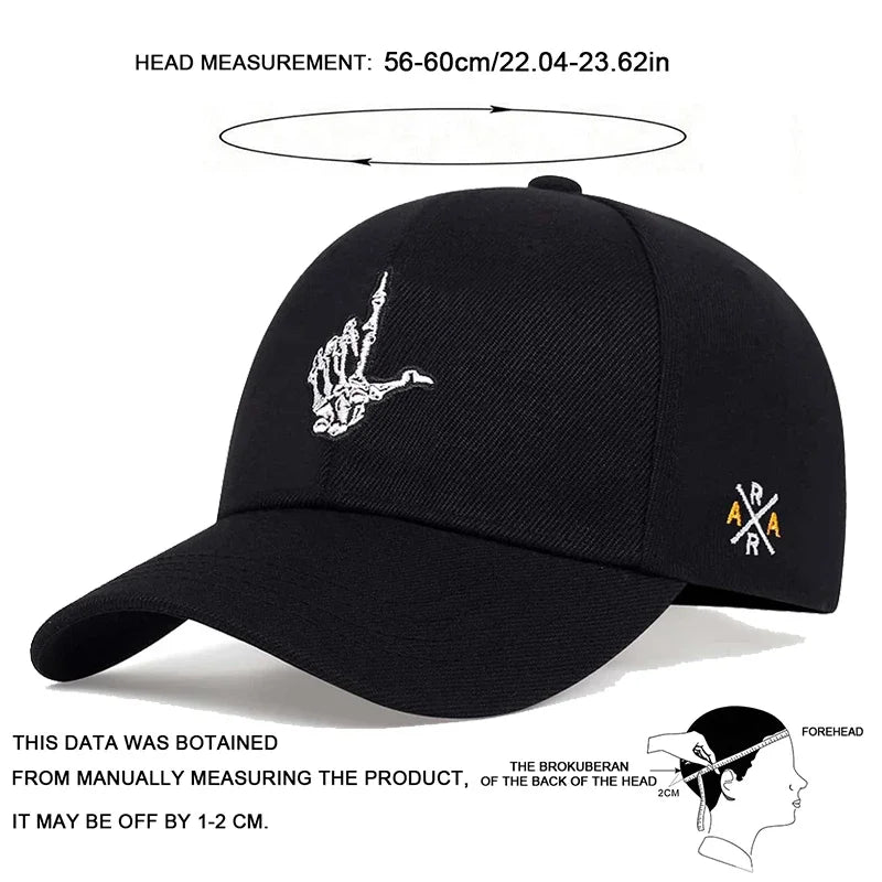 Unisex Skeleton Fingers Embroidery Baseball Caps