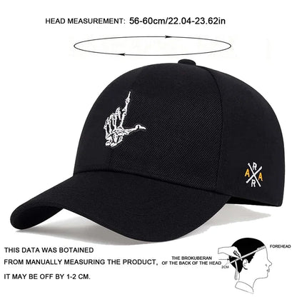 Unisex Skeleton Fingers Embroidery Baseball Caps