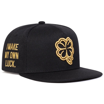 Unisex Four Leaf Clover Embroidery Hip Hop Snapback Cap