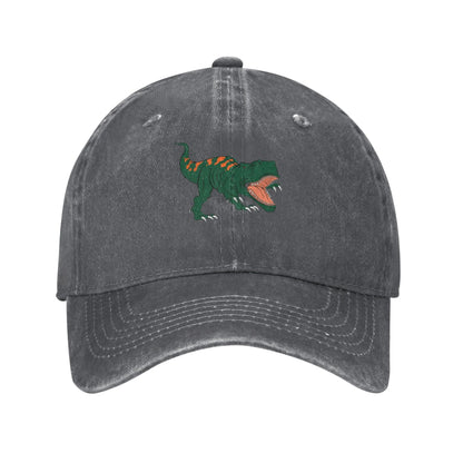 Angry T Rex Washed Denim Adjustable Baseball Cap