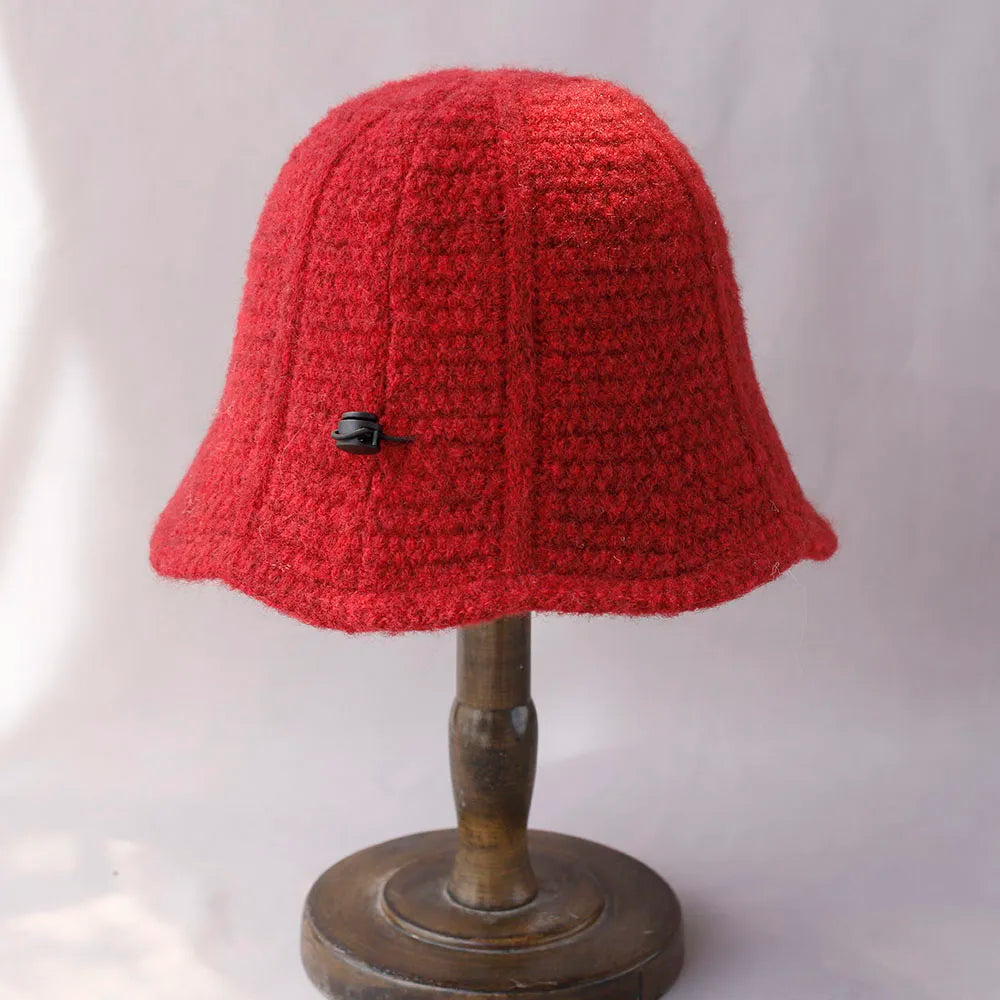 Wool Knitted Winter Bucket Hat