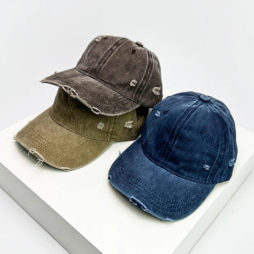 Broken Style Solid Vintage Baseball Cap