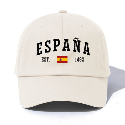 Espana Print Washed Retro Baseball Cap