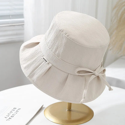 Women's Bucket Hat With Bow Adjustable