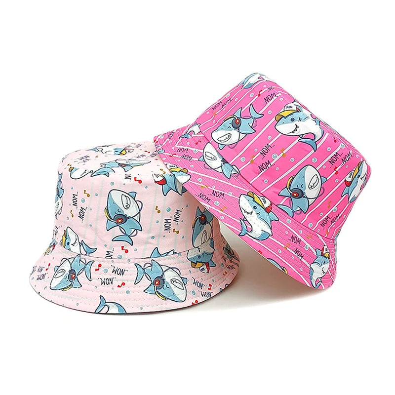 Cute Shark Cartoon Kids Bucket Hat