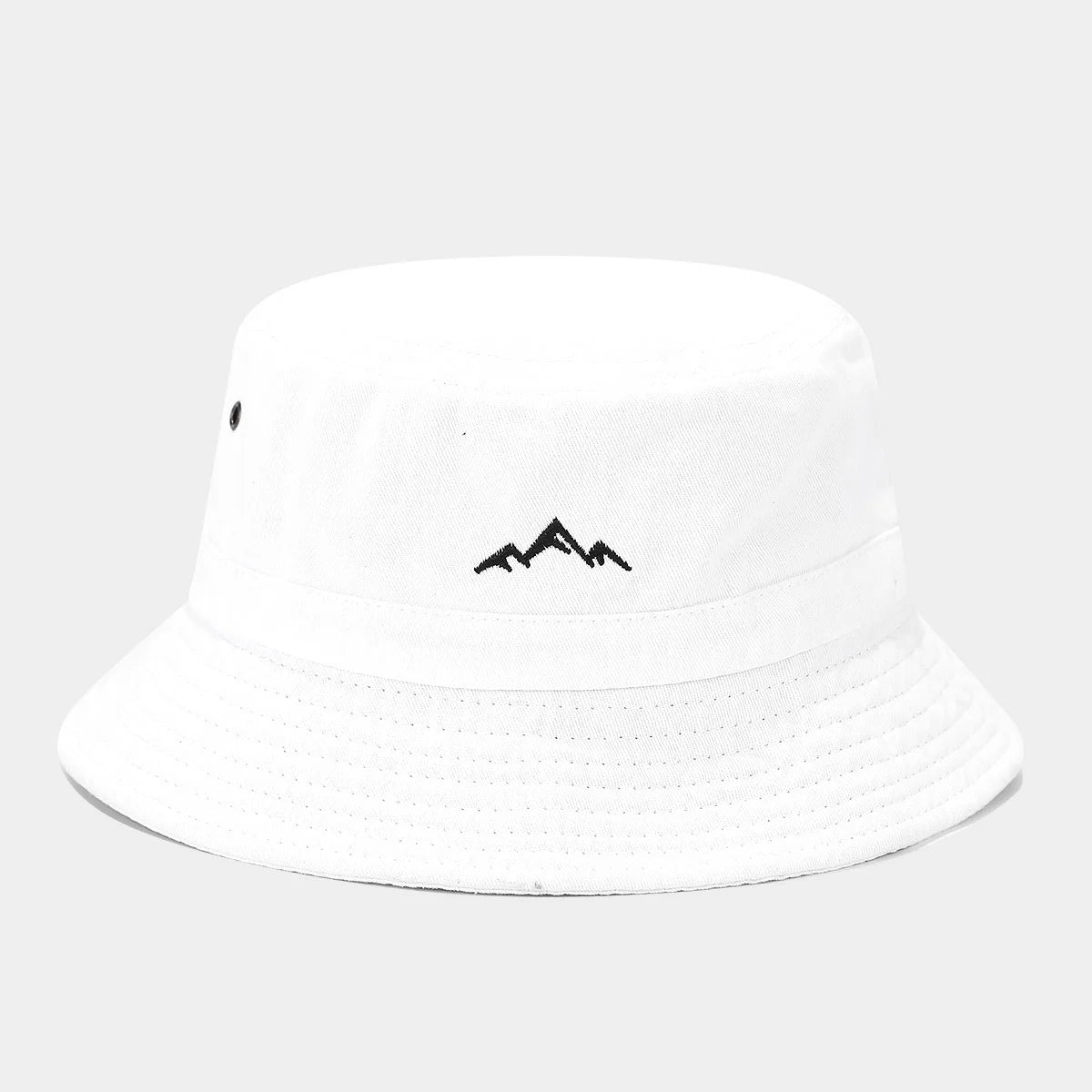Vintage Mountain Embroidery Outdoor Hiking Bucket Hat