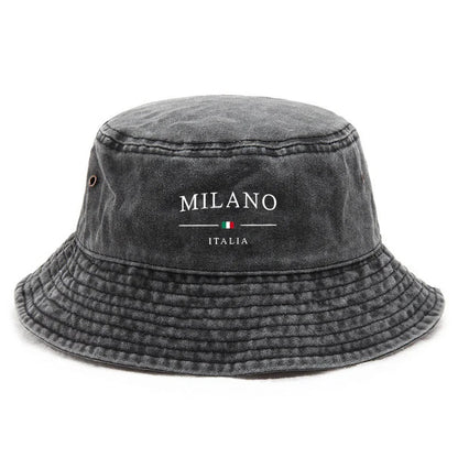 Milano Cotton Washed Soccer Fan Streetwear Culture Bucket Hat