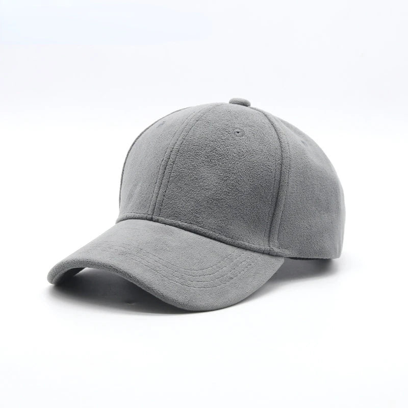 Winter Solid Suede Adjustable Baseball Cap
