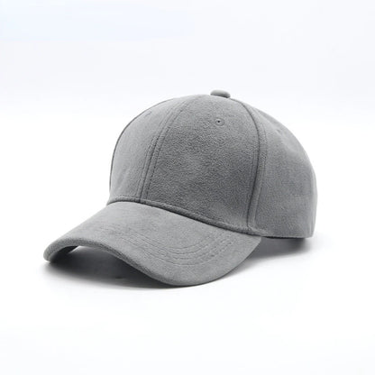 Winter Solid Suede Adjustable Baseball Cap