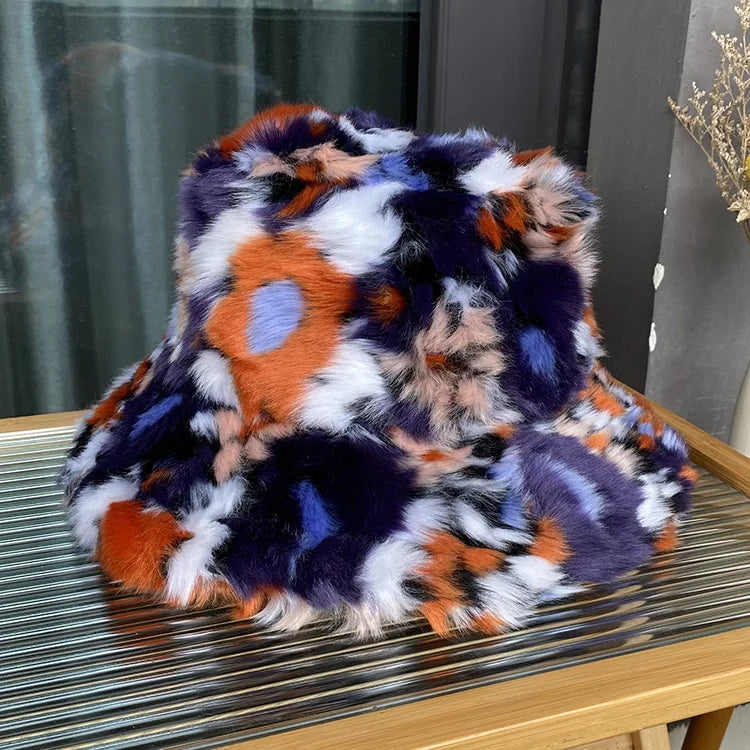 Korean Faux Fur Long Hair Winter Bucket Hat