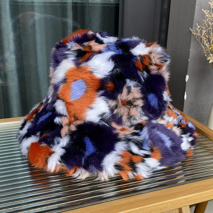 Korean Faux Fur Long Hair Winter Bucket Hat