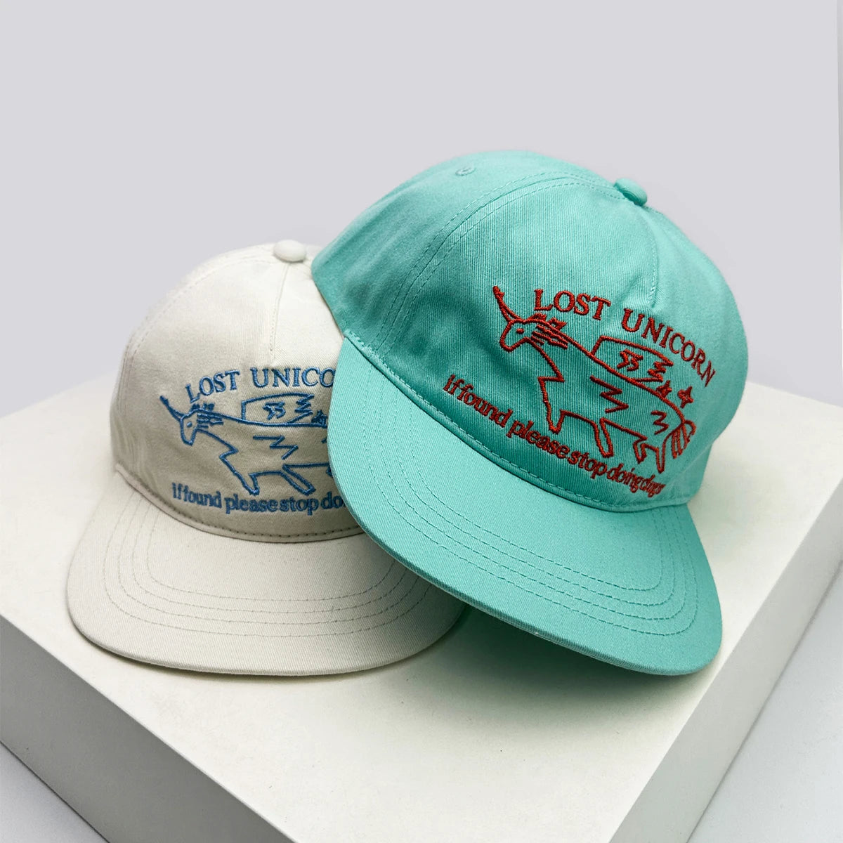 New Unisex Niche Unicorn Letters Embroidery Baseball Hats Flat Eave