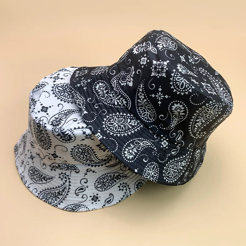 Streetwear Paisley Cotton Bucket Hat