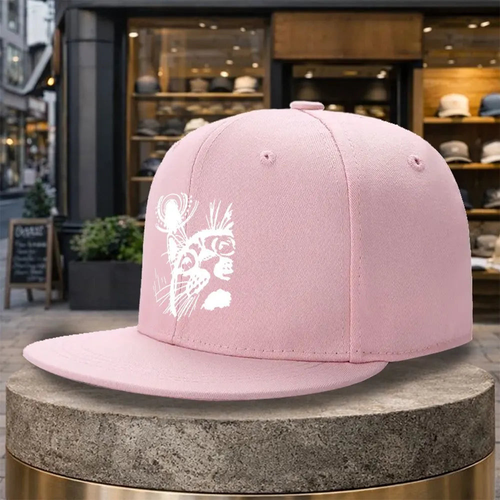Abstract Cat Face Print Street Snapback Cap