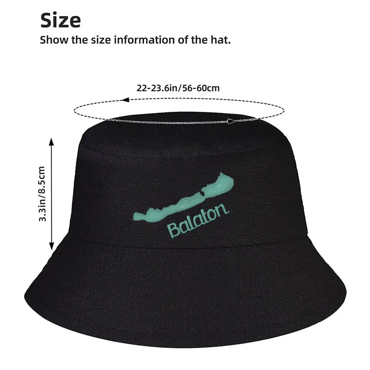 Lake Balaton Minimalist Map Design Bucket Hat