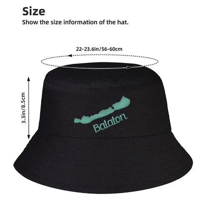 Lake Balaton Minimalist Map Design Bucket Hat