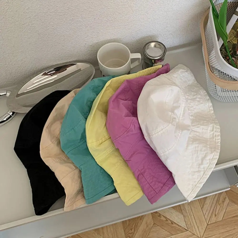 Solid Color Breathable Sunscreen Bucket Hat