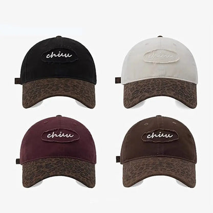 Retro Leopard Embroidered Baseball Cap