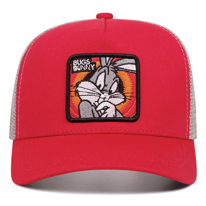 Cartoon Embroidered Mesh Trucker Cap