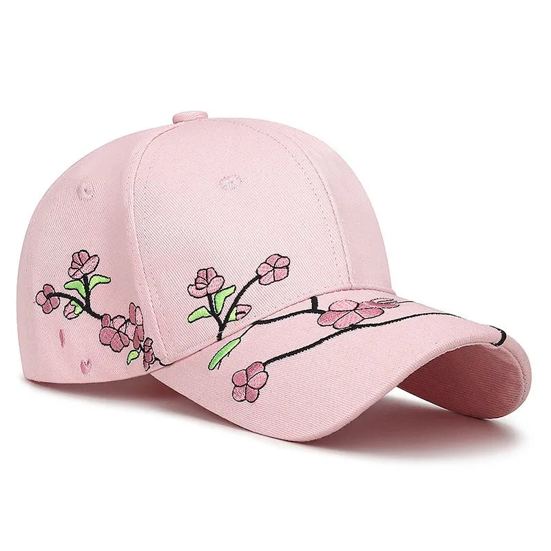 Women’s Floral Embroidery Adjustable Baseball Cap