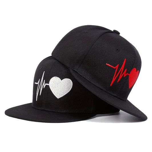 Unisex Heart Electrocardiogram Embroidery Hip-hop Hats