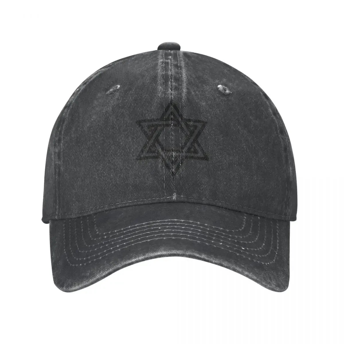 Happy Hanukkah Star of David Denim Baseball Cap