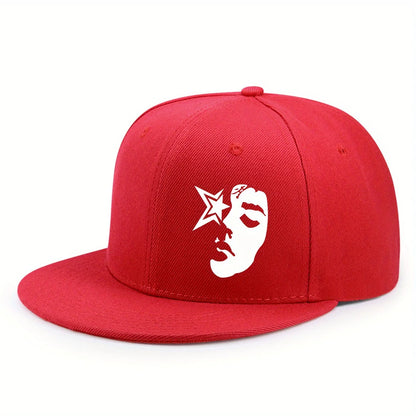 Y2K Face Pattern Printed Snapback Cap