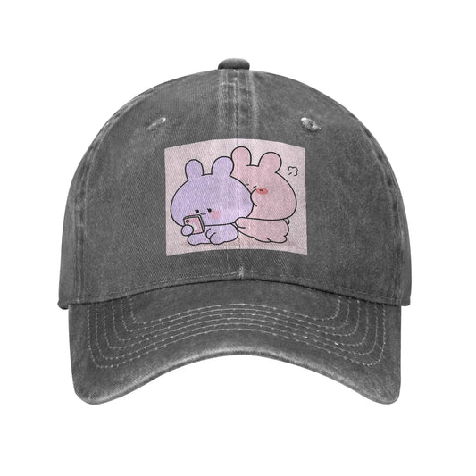 Asamimichaan Washed Denim Casual Adjustable Baseball Cap