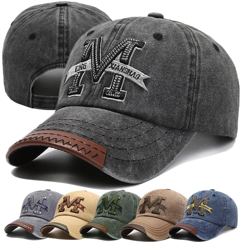 M Letter Embroidery Baseball Cap