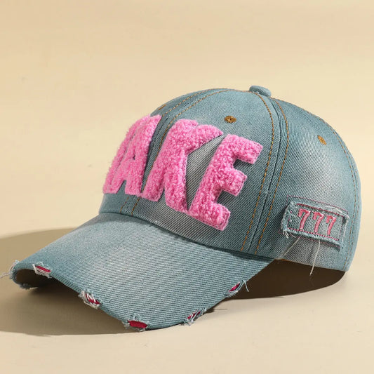 Colored Letter Embroidered Cowboy Baseball Cap
