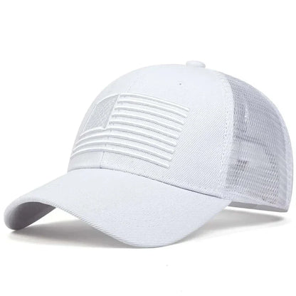 Fashion American Flag Embroidery Baseball Net Caps