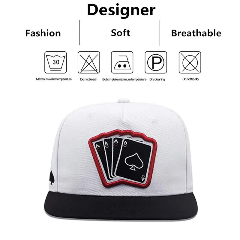 Playing Card Embroidered Snapback Cap