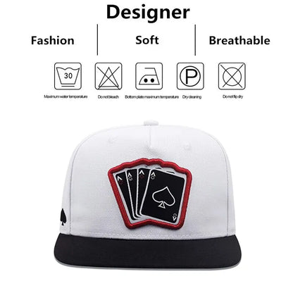 Playing Card Embroidered Snapback Cap