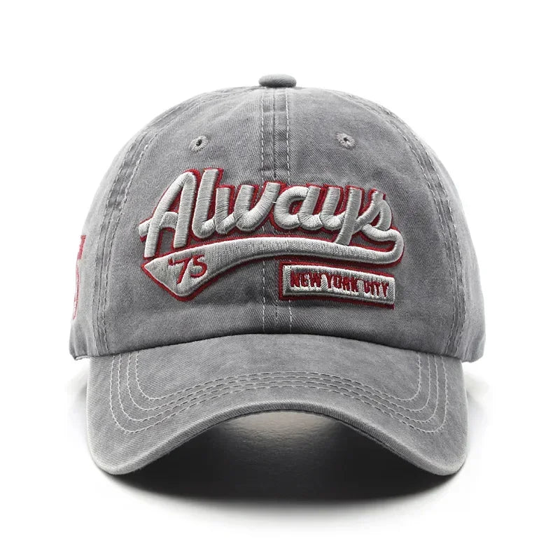 Unisex Vintage Washed “ALWAYS” Embroidered Baseball Cap