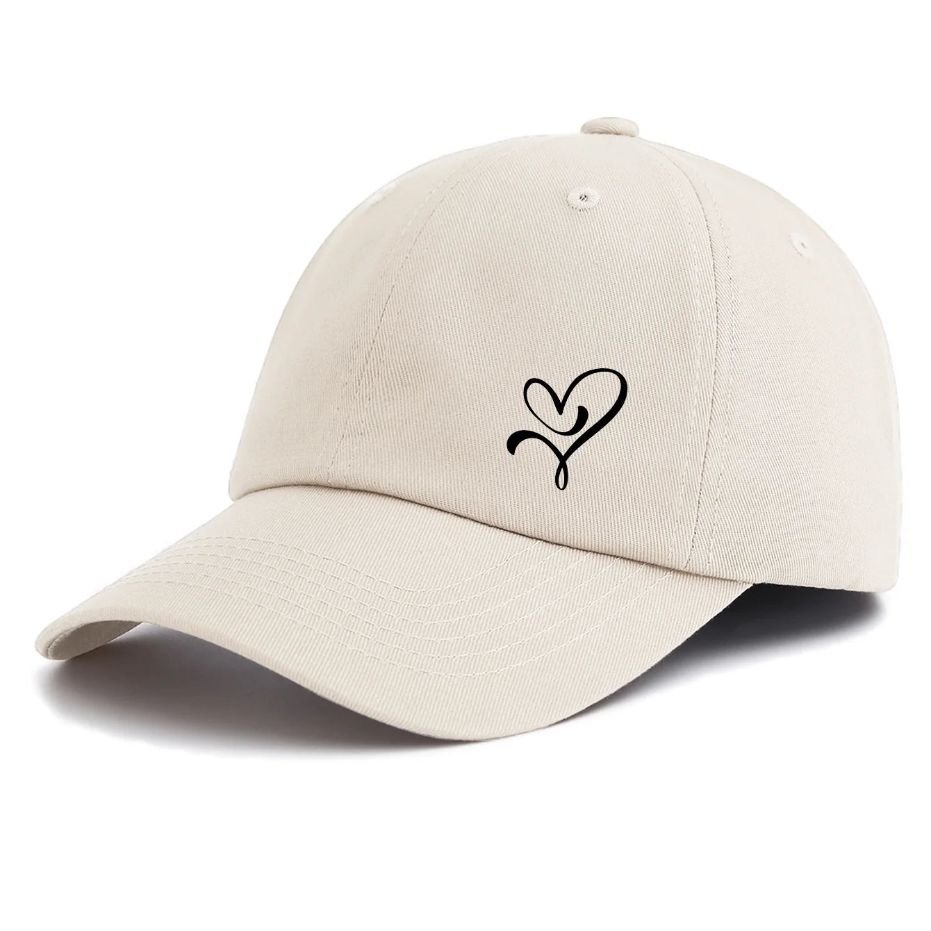 Minimalist Heart Print Retro Dad Baseball Cap