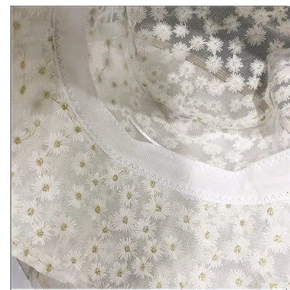 Cotton Flower Embroidery Outdoor Travel Bucket Hat