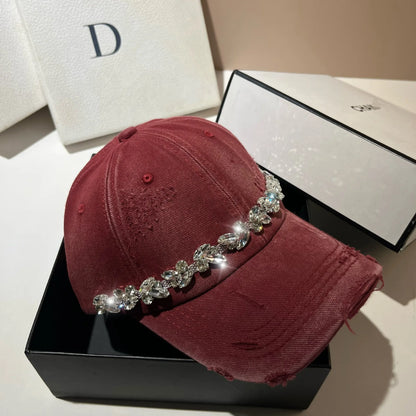 Rhinestone Korean Fashion Women’s Baseball Cap