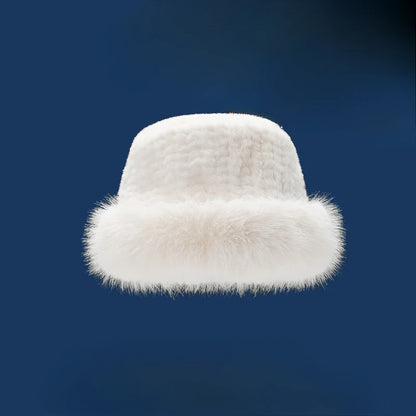 Plush Winter Fisherman Bucket Hat for Women
