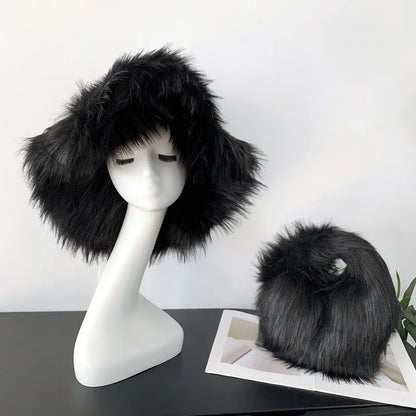 Oversized Fluffy Y2K Winter Bucket Hat
