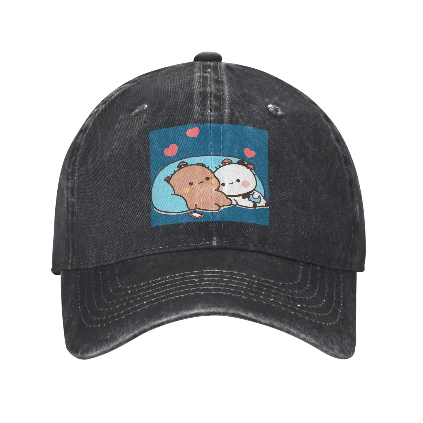 Bubu Dudu Panda Washed Denim Adjustable Baseball Cap